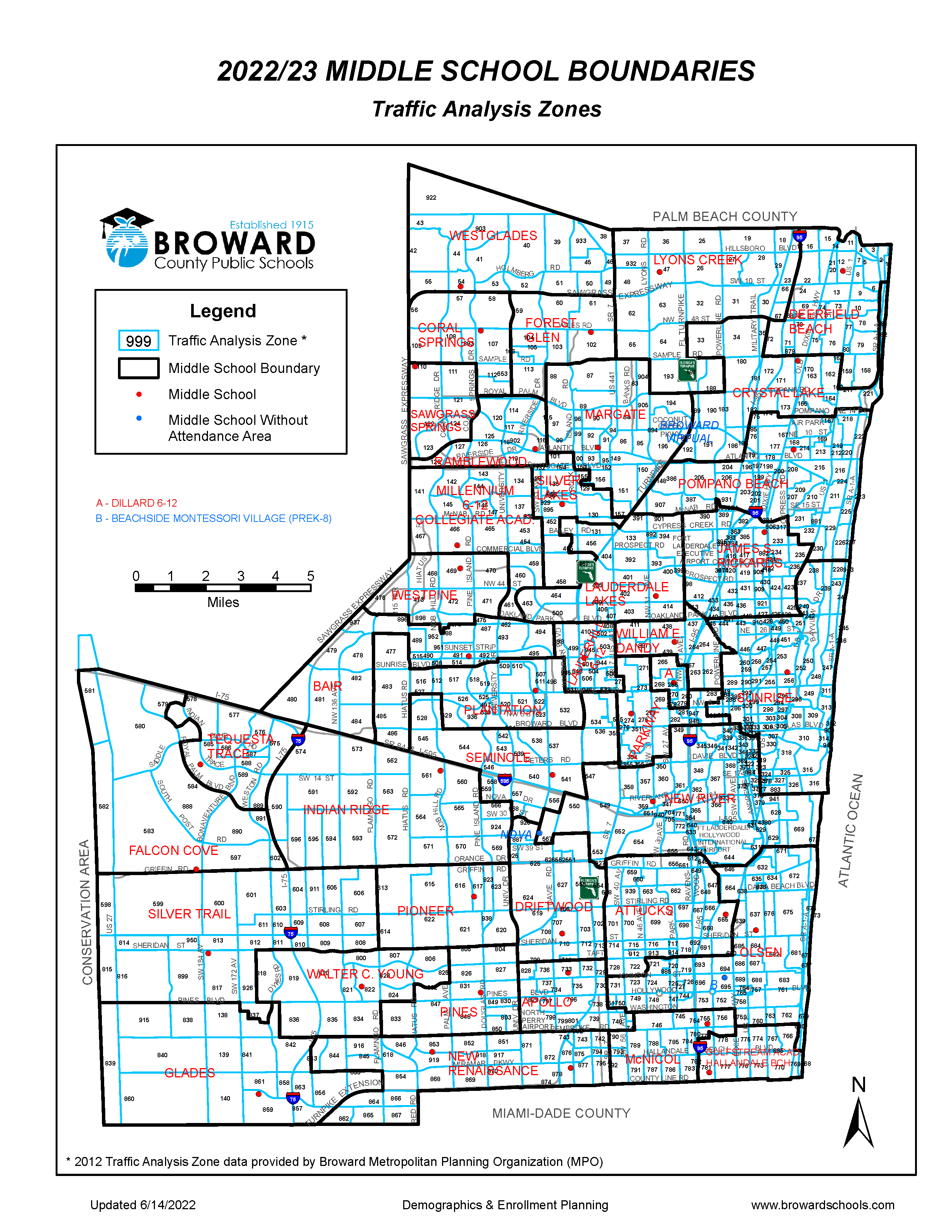 Middle School Boundary Map image 